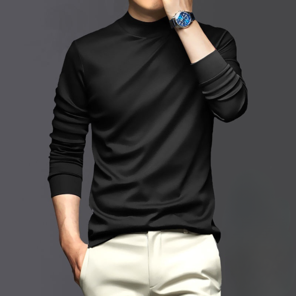 Warm and Comfortable Men's Long Sleeve - Dario-Black-S-The Livary