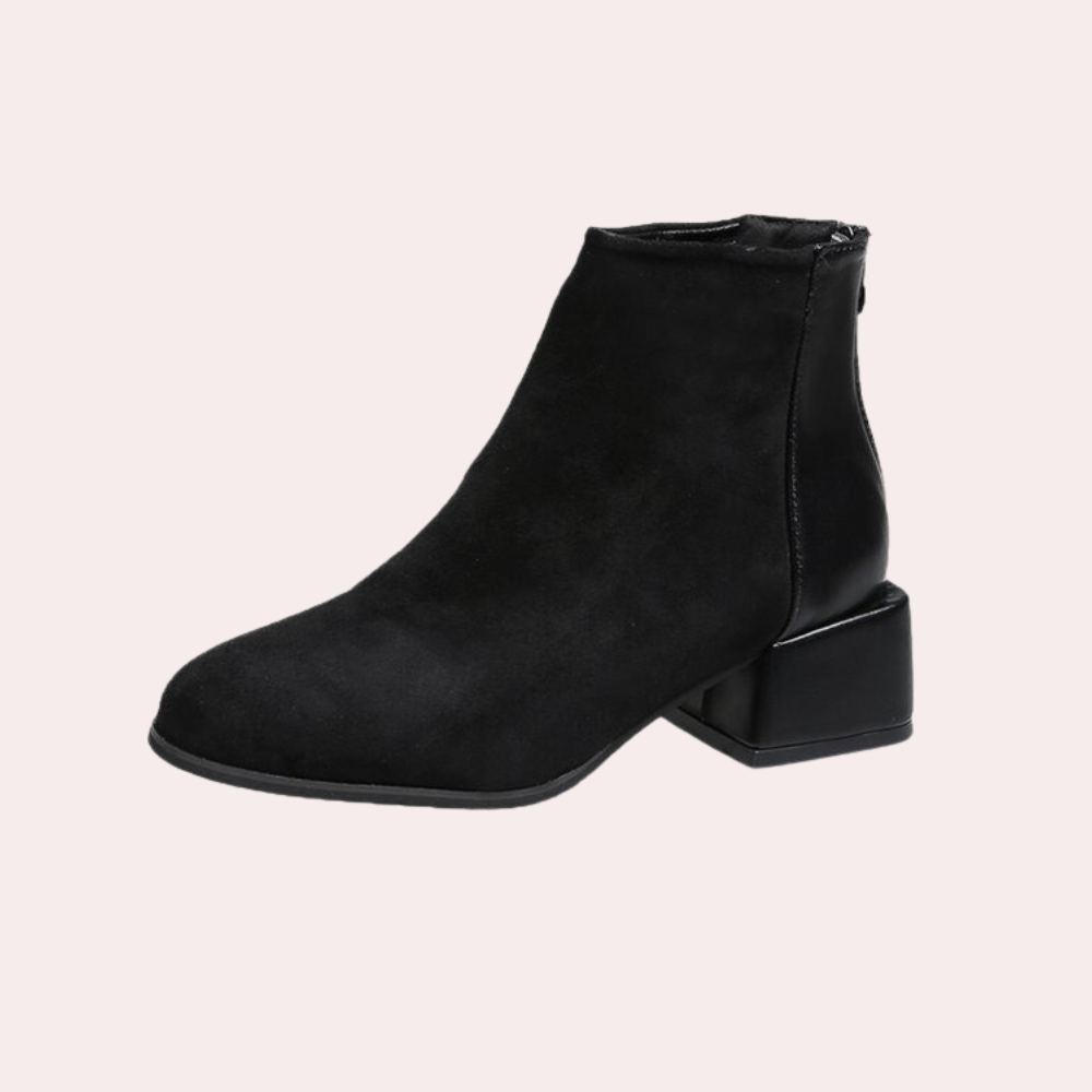 Ladies' Ankle Boots with Block Heel - Lira-Black-2.5-The Livary
