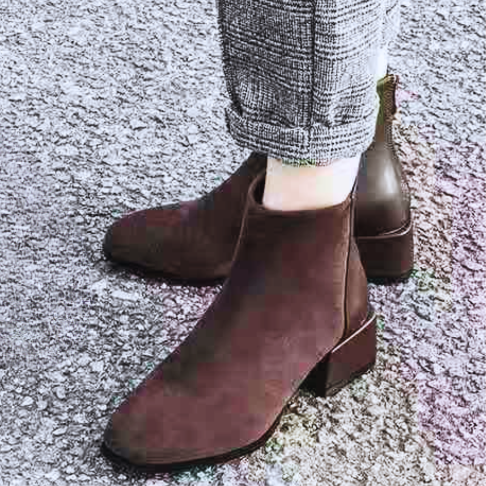 Ladies' Ankle Boots with Block Heel - Lira-Brown-2.5-The Livary