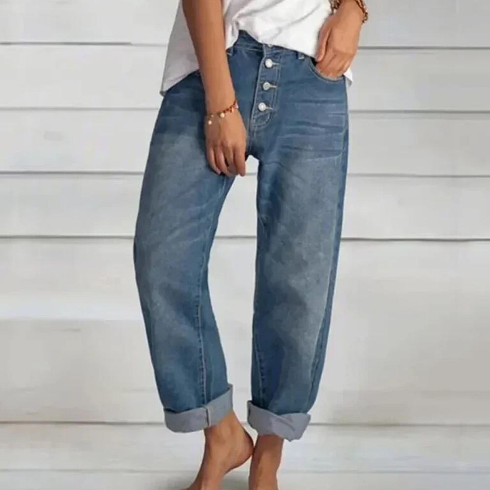 Fashionable High-Waist Jeans for Women - Elvira-32-The Livary