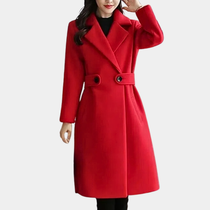 Luxury Ladies Winter Coat - Elise-Red-XS-The Livary
