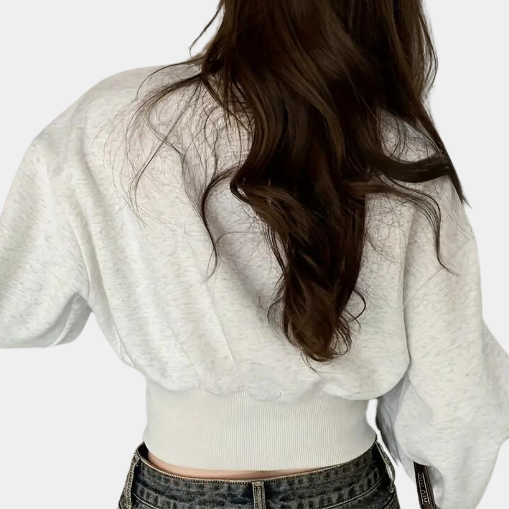 Comfortable Loose Fit Women's Sweater - Emma-Light grey-XS-The Livary