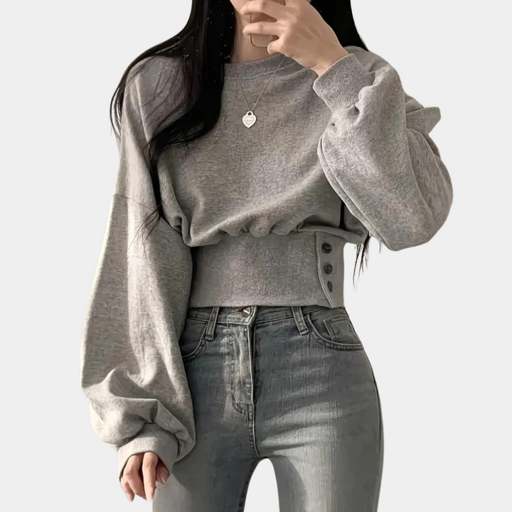 Comfortable Loose Fit Women's Sweater - Emma-Grey-XS-The Livary
