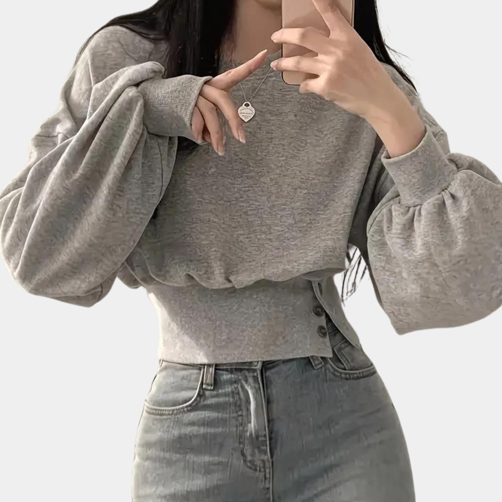 Comfortable Loose Fit Women's Sweater - Emma-Light grey-XS-The Livary