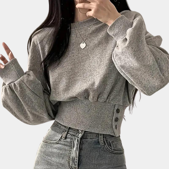 Comfortable Loose Fit Women's Sweater - Emma-Light grey-XS-The Livary