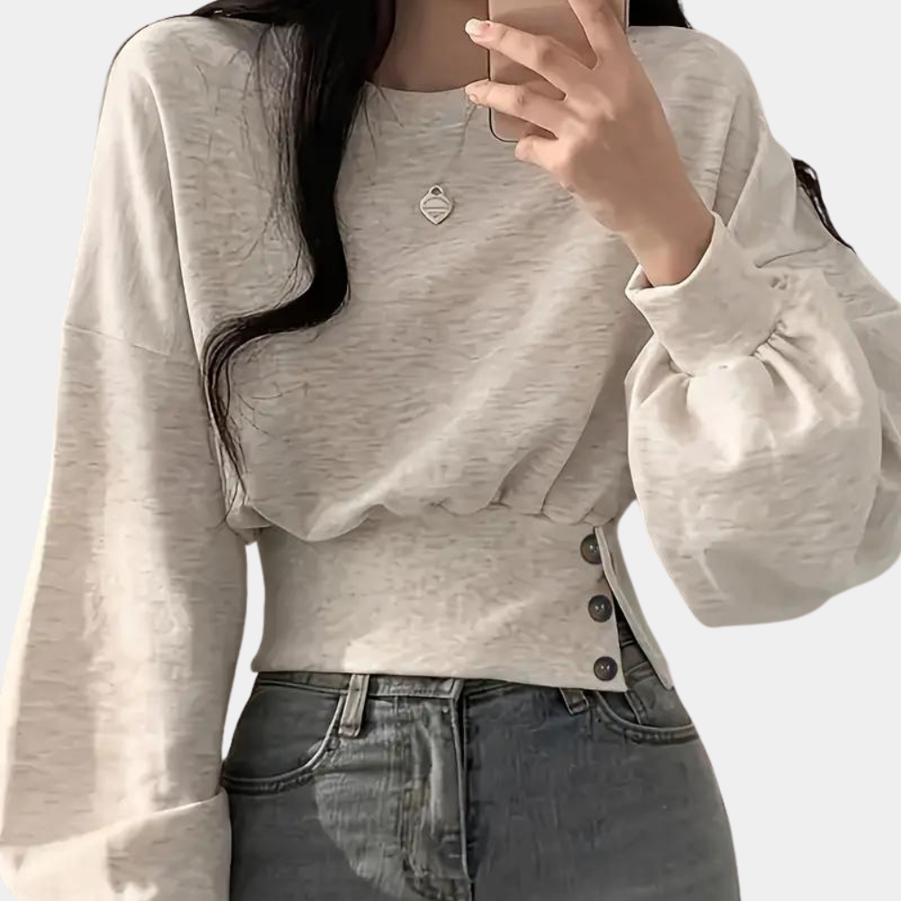 Comfortable Loose Fit Women's Sweater - Emma-Light grey-XS-The Livary