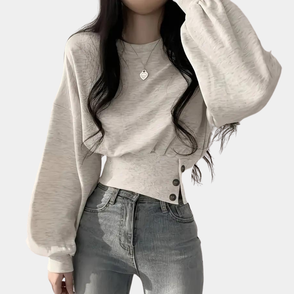 Comfortable Loose Fit Women's Sweater - Emma-Light grey-XS-The Livary