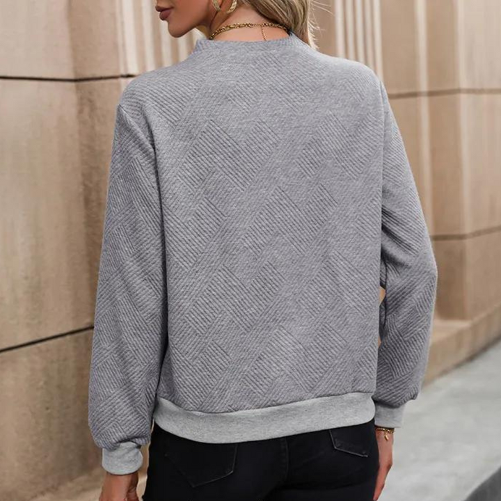 Trendy Women's Sweater with Accent Buttons - Elena-Blue-XS-The Livary