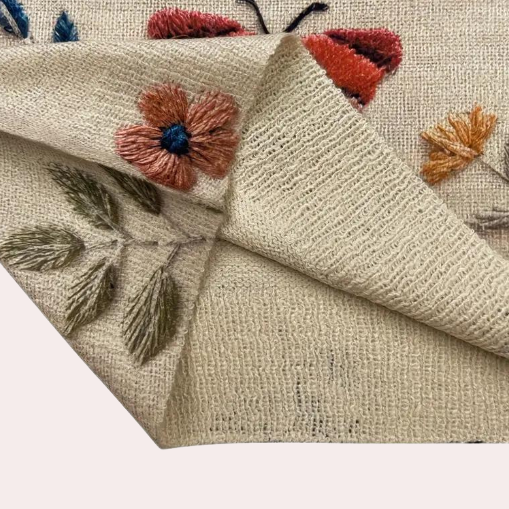Cheerful Women's Sweater with Floral Print - Fleur-White-XS-The Livary