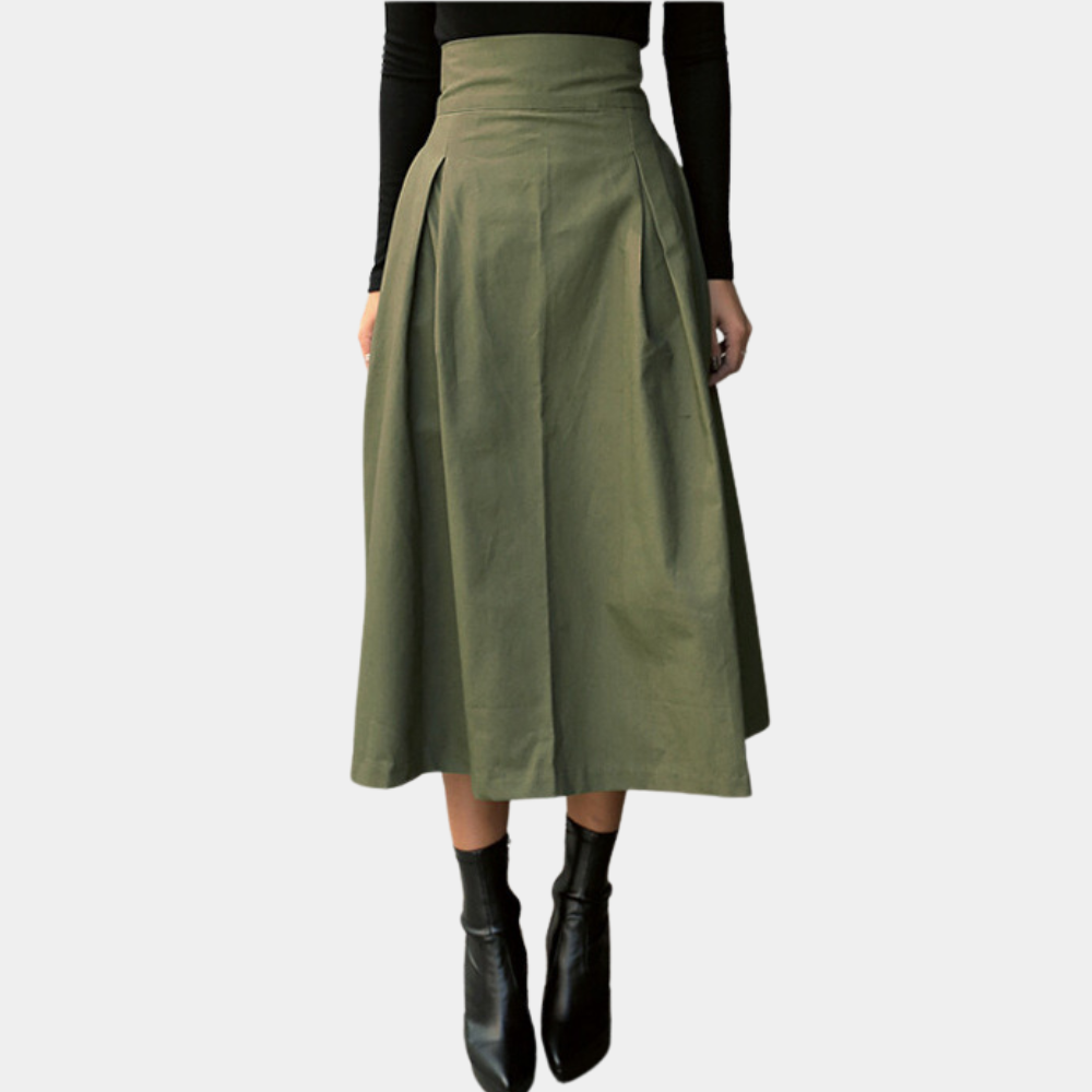 High-Waist Skirt with Bow Detail - Elina-Black-XS-The Livary