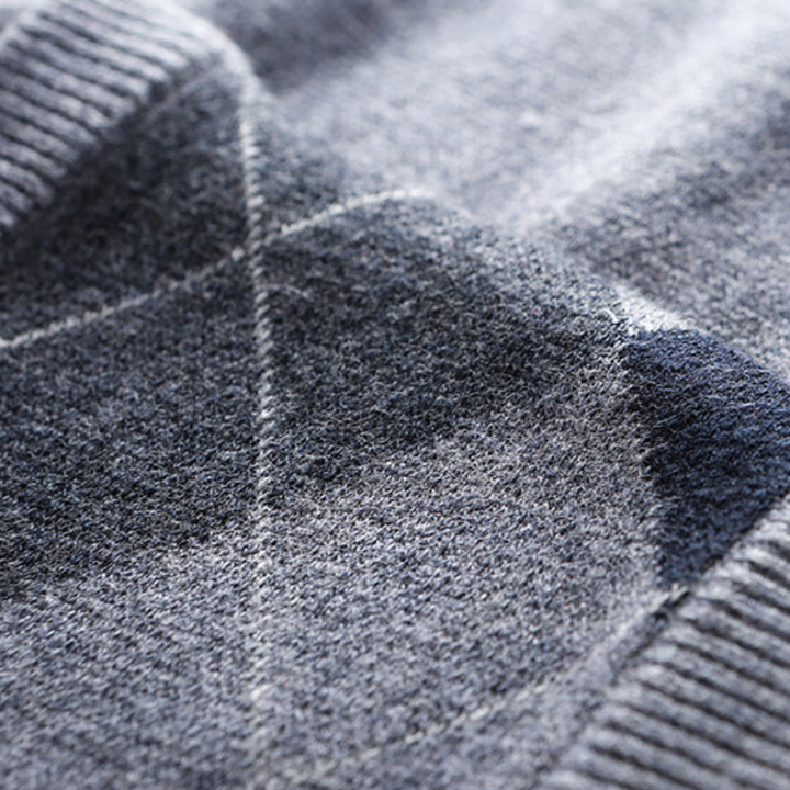Gentlemen's Spencer with Stylish Argyle Pattern - Felix-Dark grey-S-The Livary