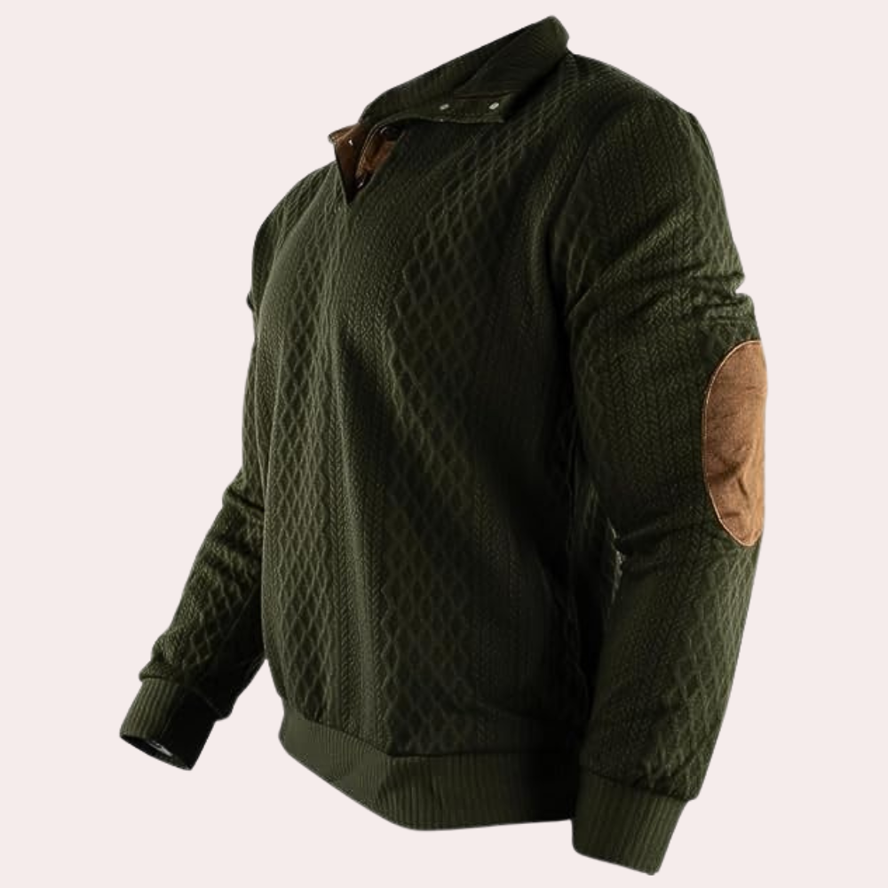 Dany - Warm Casual Men's Sweater with Button Closure-White-S-The Livary