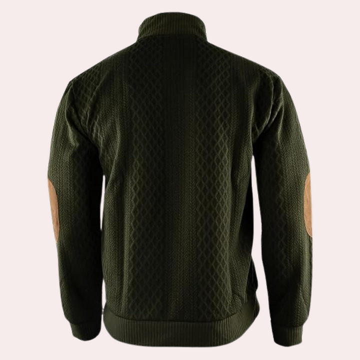 Dany - Warm Casual Men's Sweater with Button Closure-White-S-The Livary