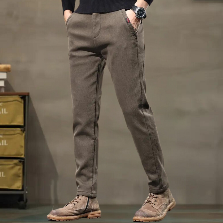 Slim Fit Semi-Formal Trousers for Men - Luca-Brown-36-The Livary