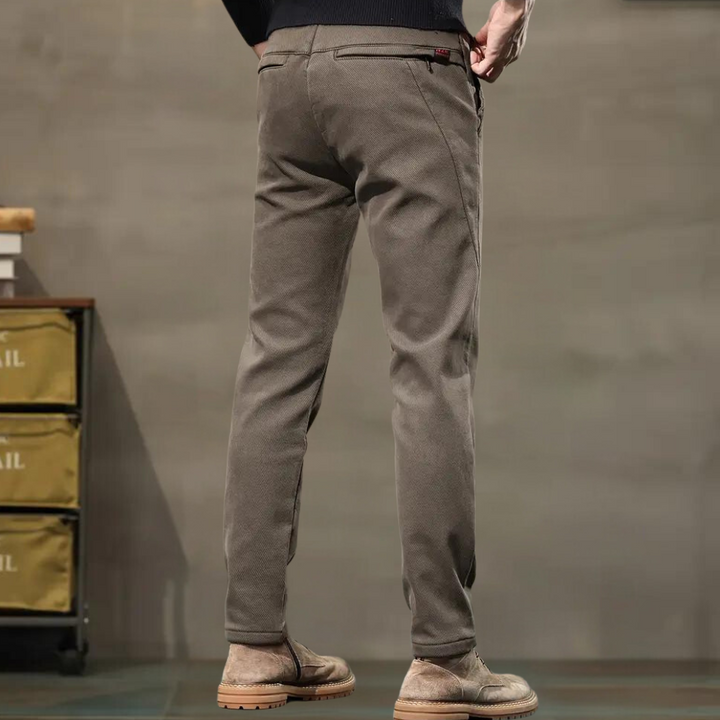Slim Fit Semi-Formal Trousers for Men - Luca-Brown-36-The Livary