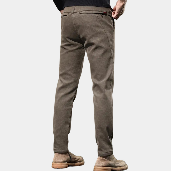 Slim Fit Semi-Formal Trousers for Men - Luca-Brown-36-The Livary