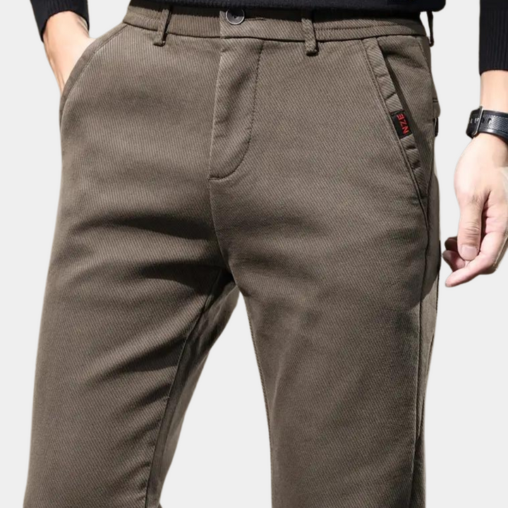 Slim Fit Semi-Formal Trousers for Men - Luca-Brown-36-The Livary