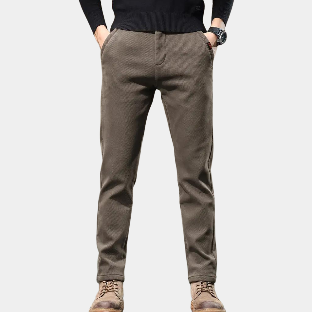 Slim Fit Semi-Formal Trousers for Men - Luca-Brown-36-The Livary