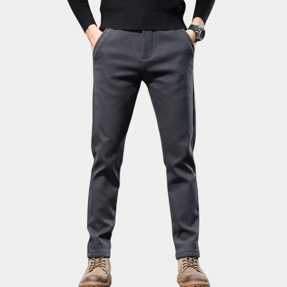Slim Fit Semi-Formal Trousers for Men - Luca-Grey-36-The Livary