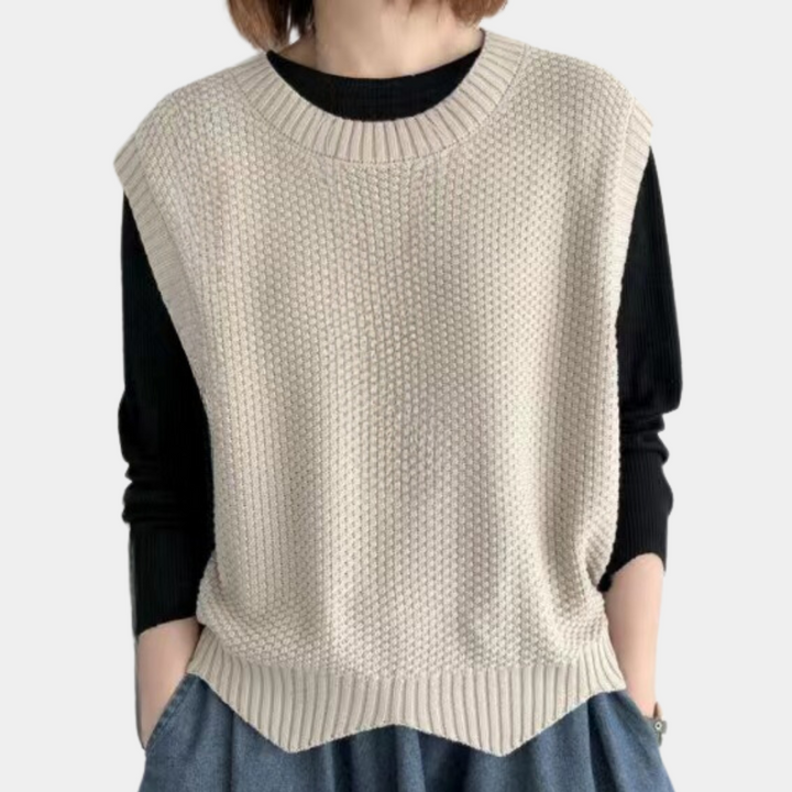 Sala - Hip Knitted Cardigan for Women-Apricot-XS-The Livary