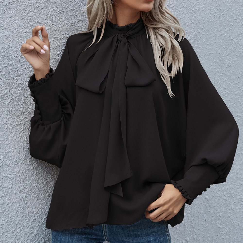 Loose Falling Formal Women's Blouse - Mira-Black-XS-The Livary