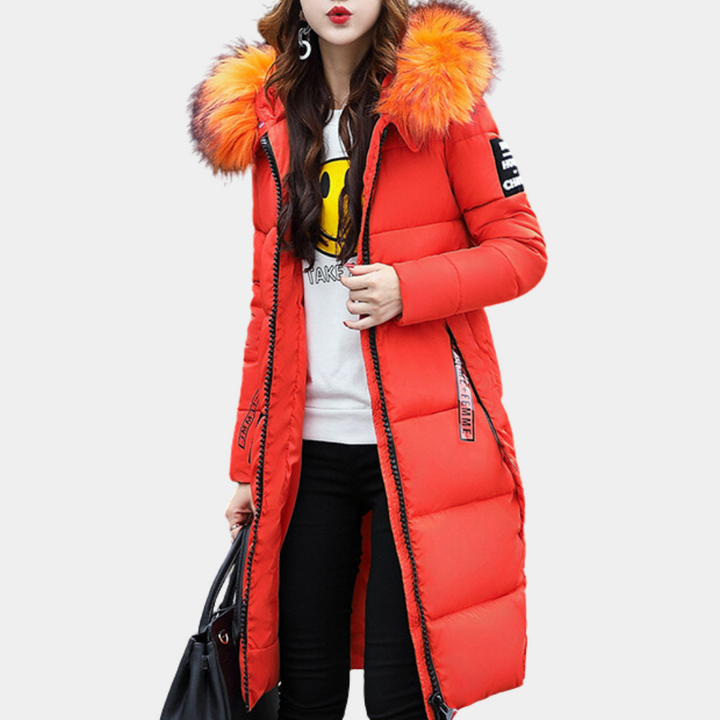 Warm Ladies Puffer Jacket with Hood - Livia-Pink-XS-The Livary