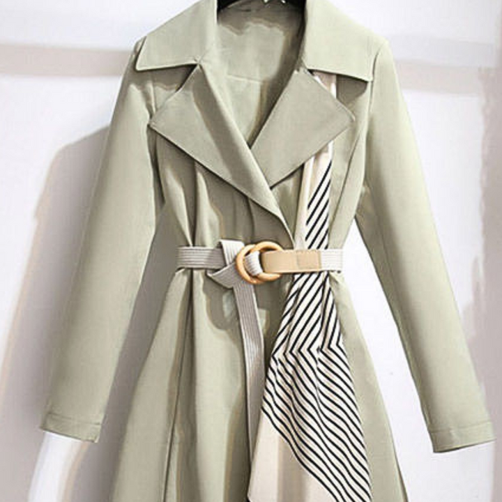 Stylish Ladies Trench Coat with Belt - Noa-Black-XS-The Livary