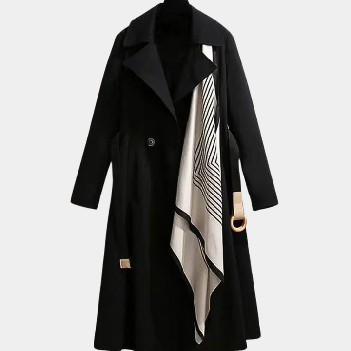 Stylish Ladies Trench Coat with Belt - Noa-Black-XS-The Livary