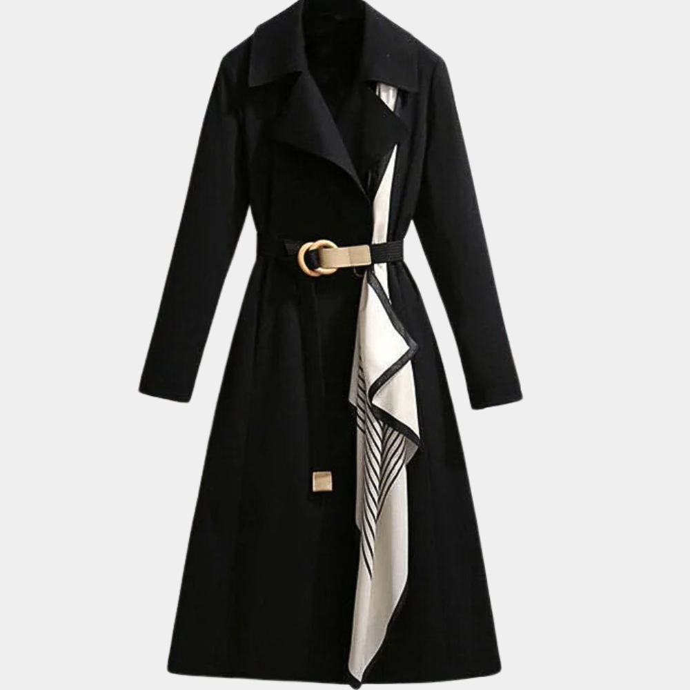 Stylish Ladies Trench Coat with Belt - Noa-Black-XS-The Livary