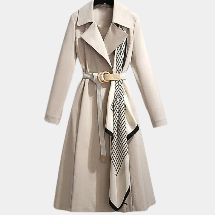 Stylish Ladies Trench Coat with Belt - Noa-Beige-XS-The Livary
