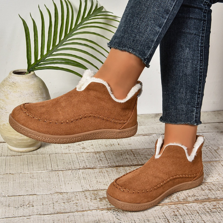 Warm Ladies' Slippers for Comfort - Selene-Light brown-2.5-The Livary