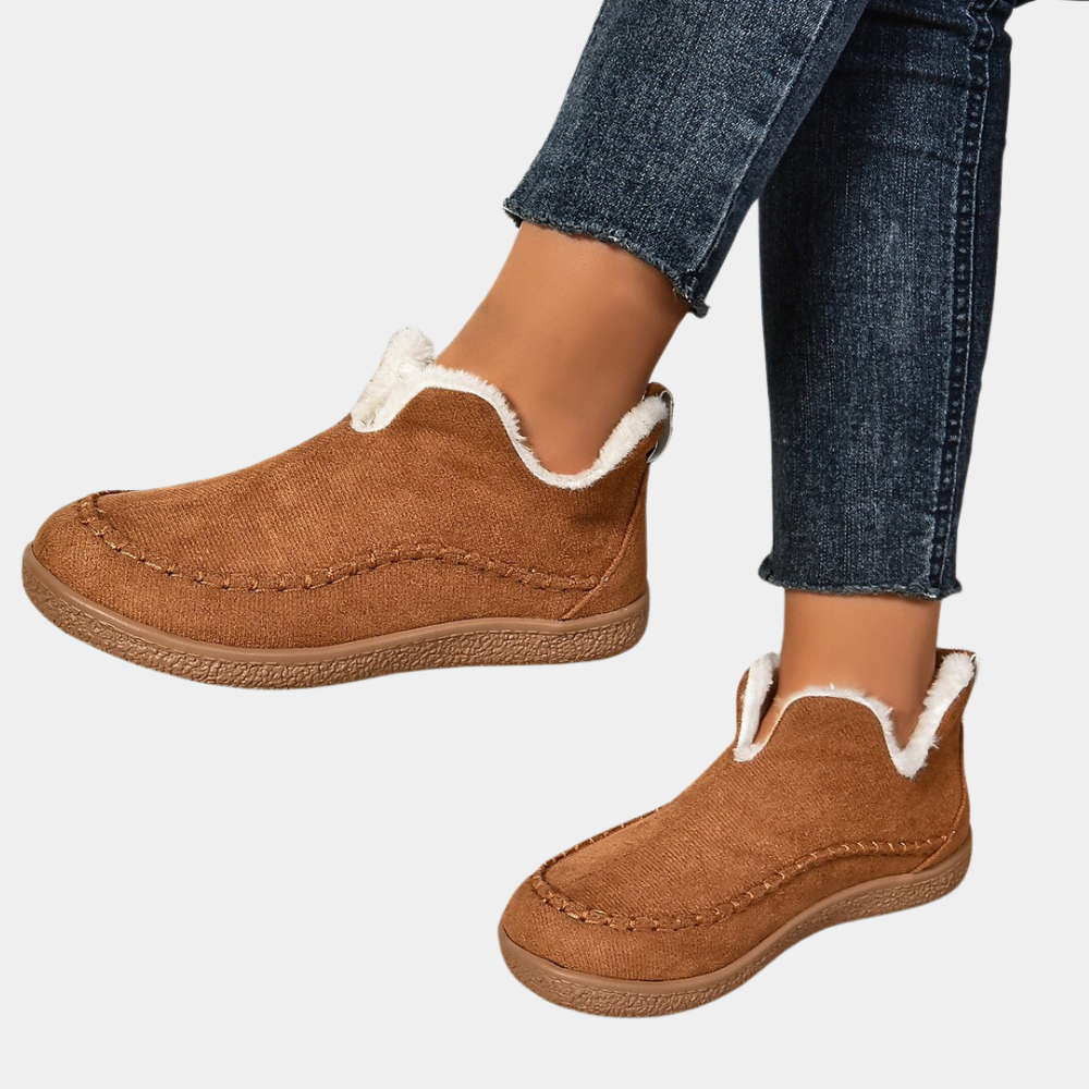 Warm Ladies' Slippers for Comfort - Selene-Light brown-2.5-The Livary