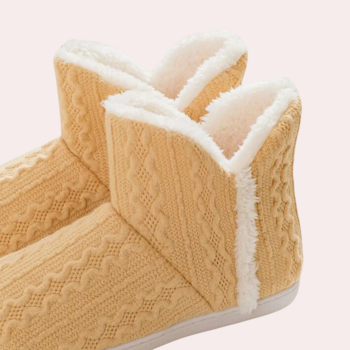 Warm and Soft Knitted Slippers for Women - Elodie-Yellow-2.5-The Livary