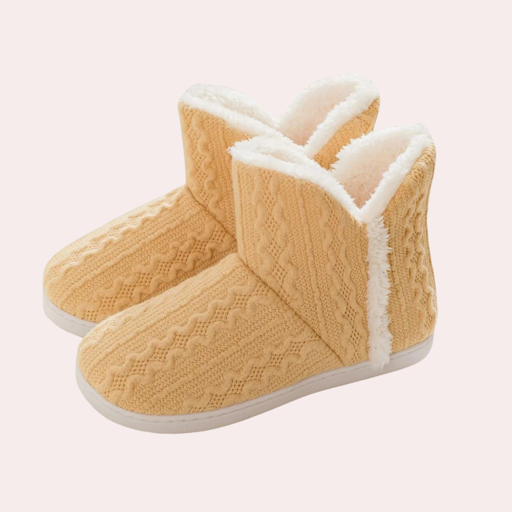 Warm and Soft Knitted Slippers for Women - Elodie-Yellow-2.5-The Livary