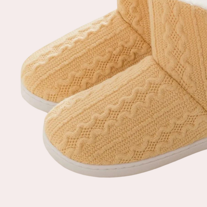 Warm and Soft Knitted Slippers for Women - Elodie-Yellow-2.5-The Livary