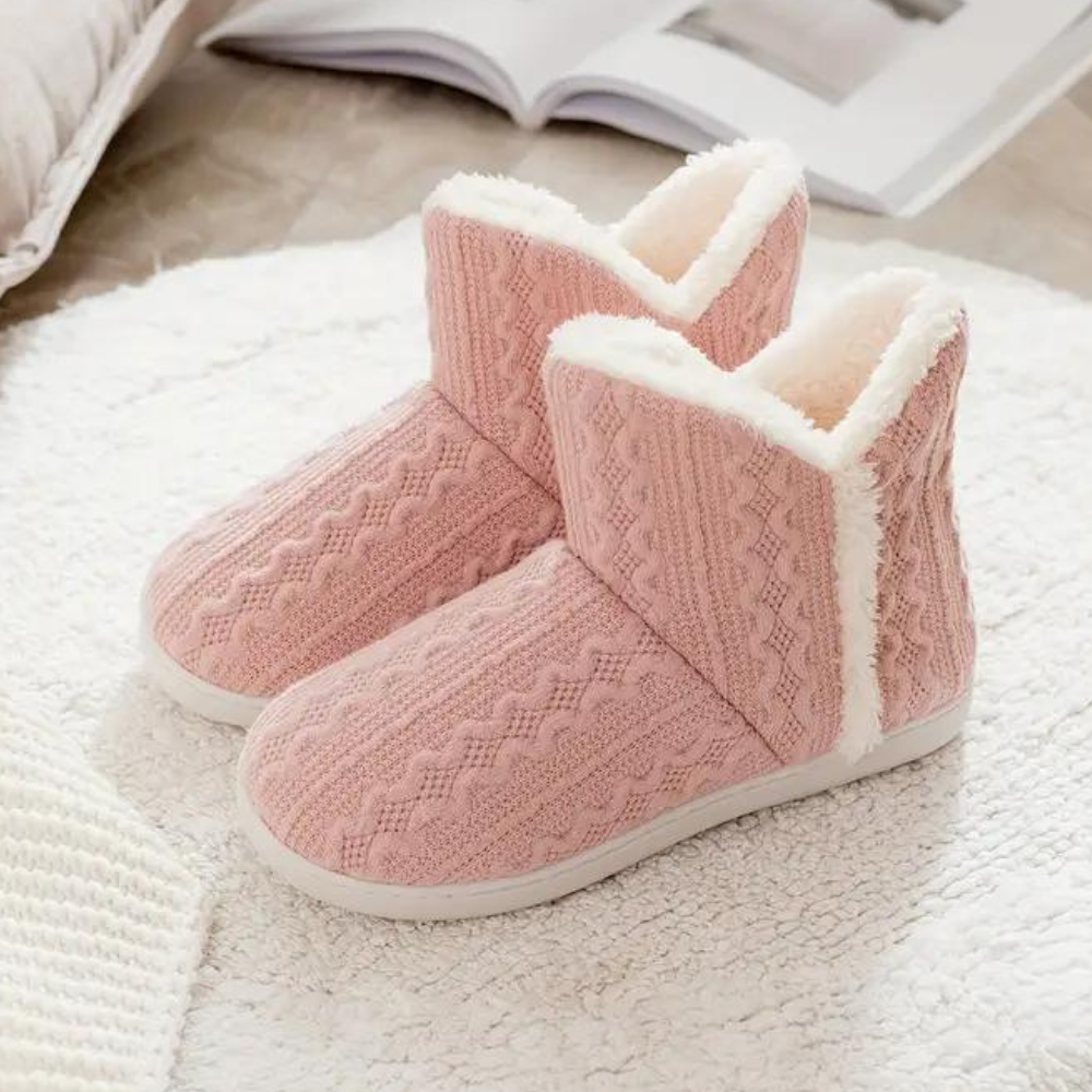 Warm and Soft Knitted Slippers for Women - Elodie-Pink-2.5-The Livary