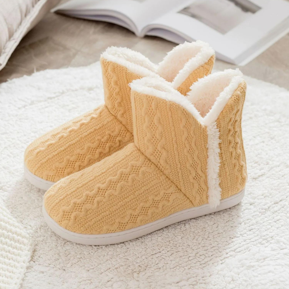 Warm and Soft Knitted Slippers for Women - Elodie-Yellow-2.5-The Livary