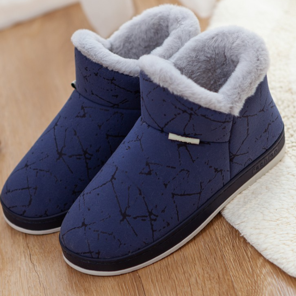 Warm Ladies' Slippers for Winter - Livia-Blue-2.5-The Livary