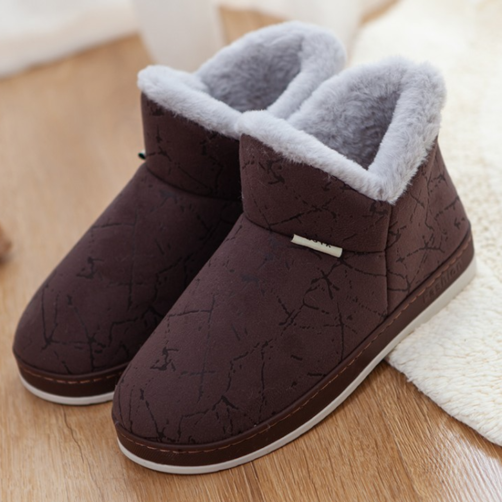 Warm Ladies' Slippers for Winter - Livia-Brown-2.5-The Livary