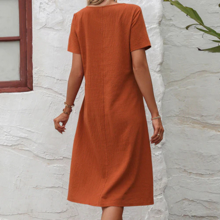 Casual Airy Summer Dress - Mira-Apricot-2XS-The Livary