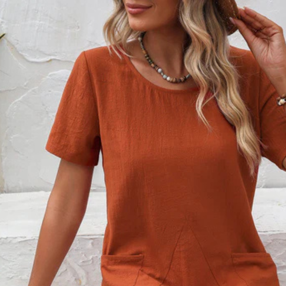 Casual Airy Summer Dress - Mira-Apricot-2XS-The Livary