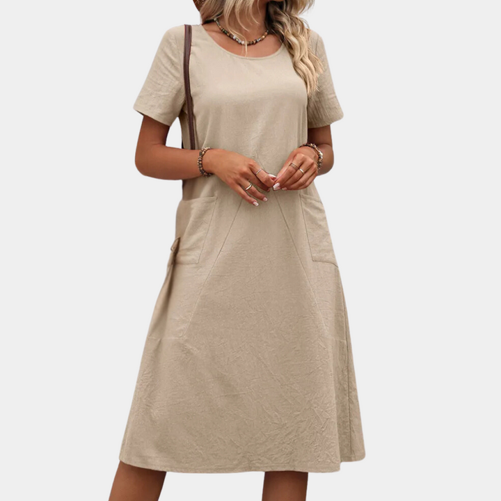 Casual Airy Summer Dress - Mira-Apricot-2XS-The Livary