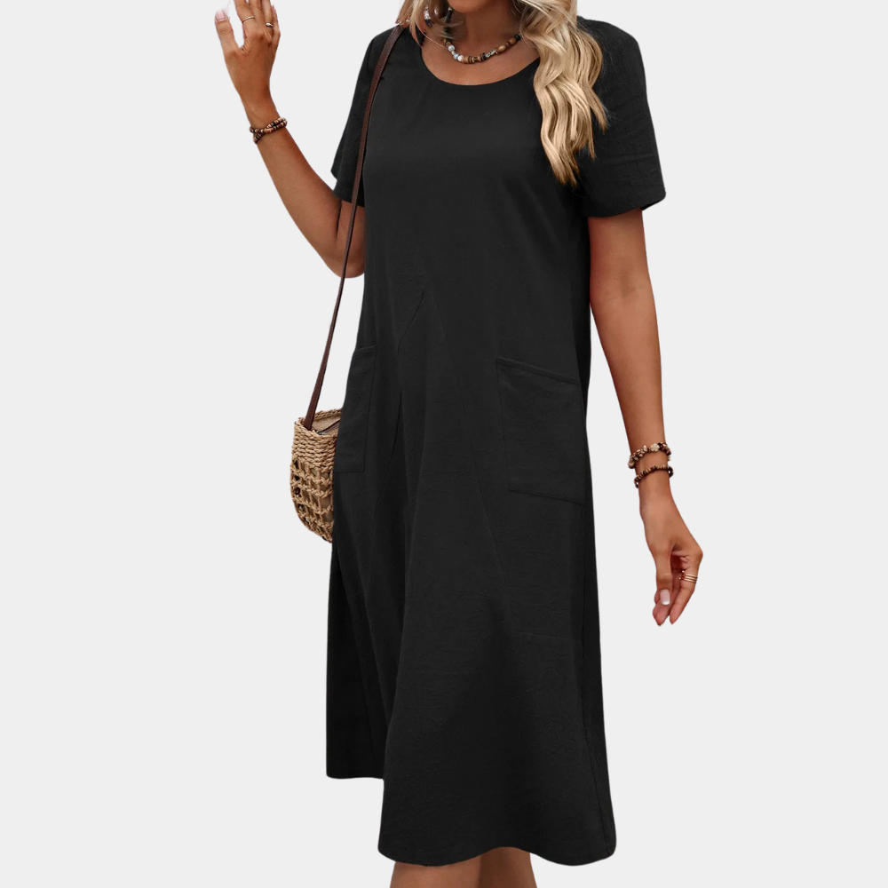 Casual Airy Summer Dress - Mira-Black-2XS-The Livary