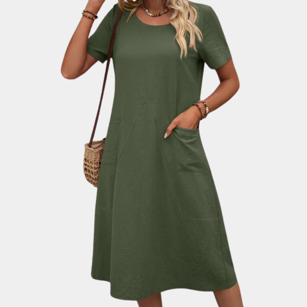 Casual Airy Summer Dress - Mira-Green-2XS-The Livary