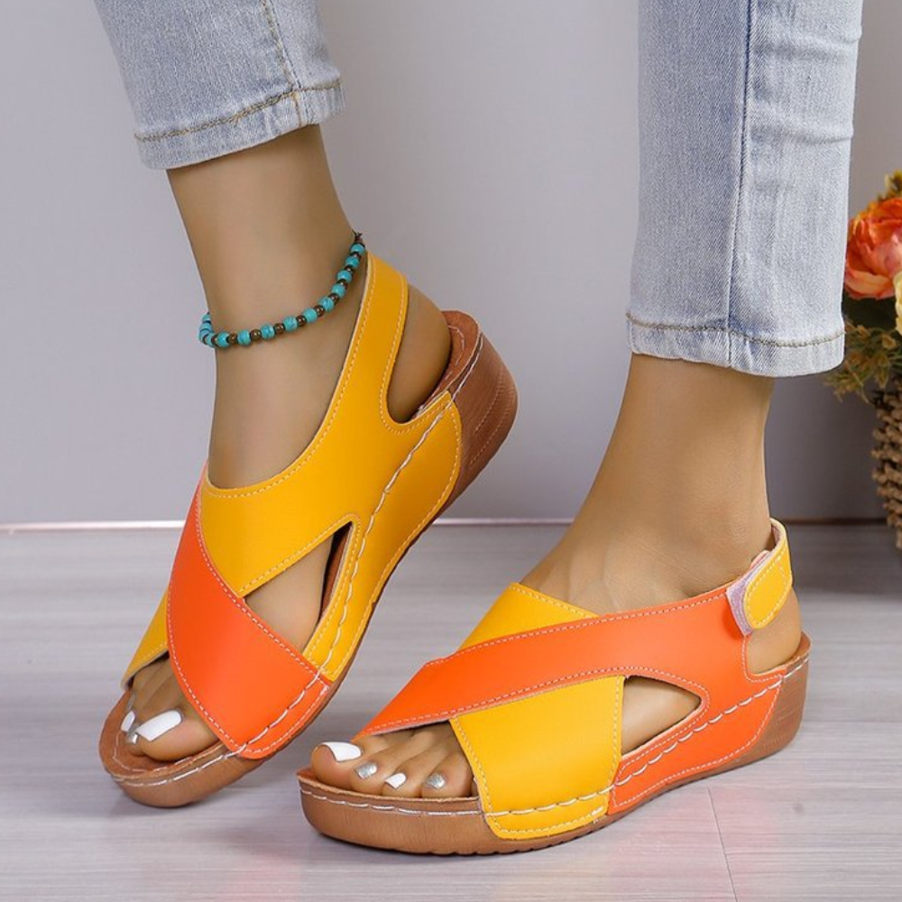 Yola - Comfortable Sandals-Orange-4-The Livary
