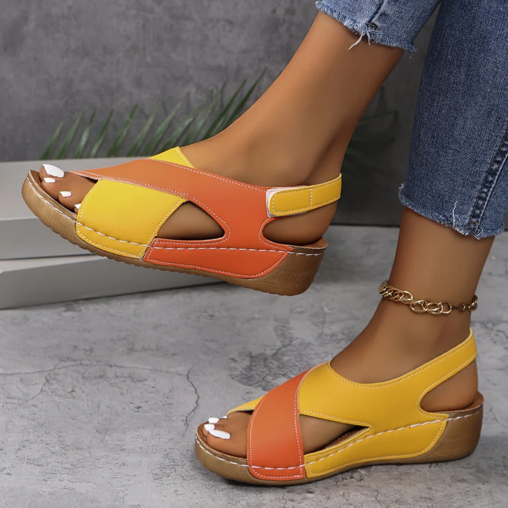 Yola - Comfortable Sandals-Orange-4-The Livary