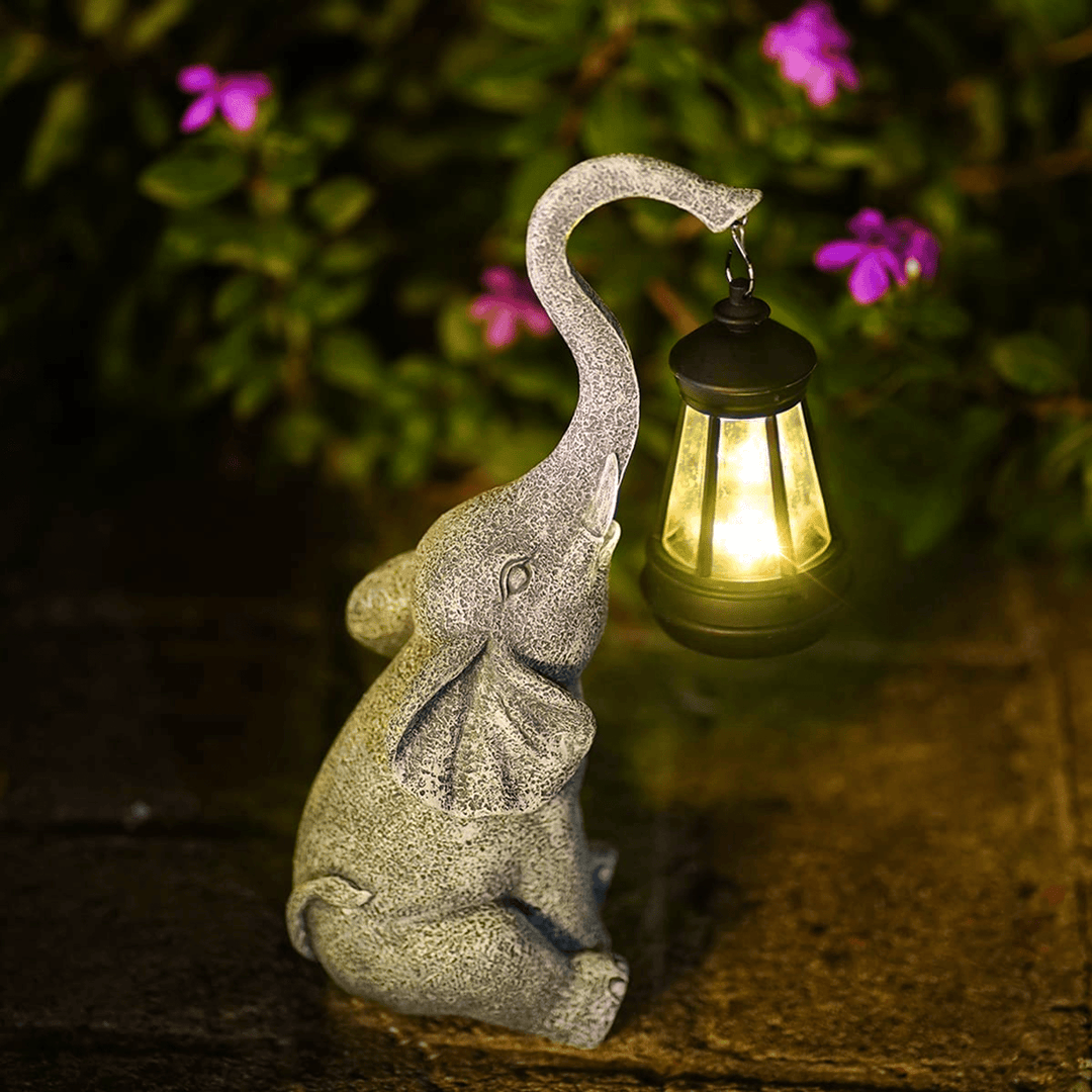 Atmospheric Solar Lamp for the Garden - Elephant Glow-The Livary