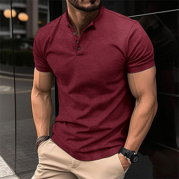 Maison - Stylish Polo Shirt for Men-Wine red-S-The Livary