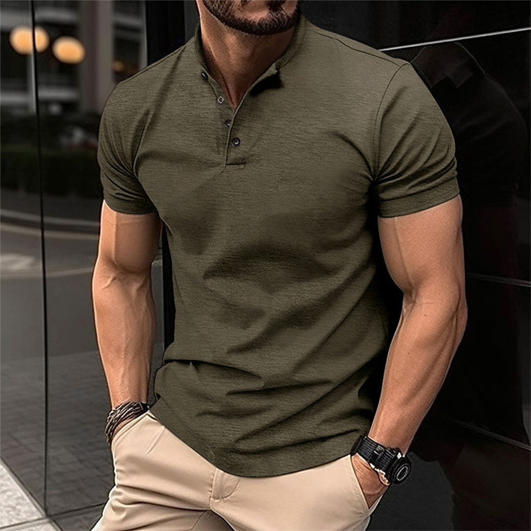 Maison - Stylish Polo Shirt for Men-Olive green-S-The Livary