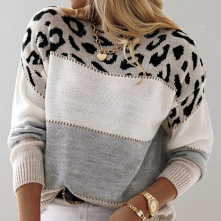 Warm Panther Print Women's Sweater - Sienna-Grey-S-The Livary